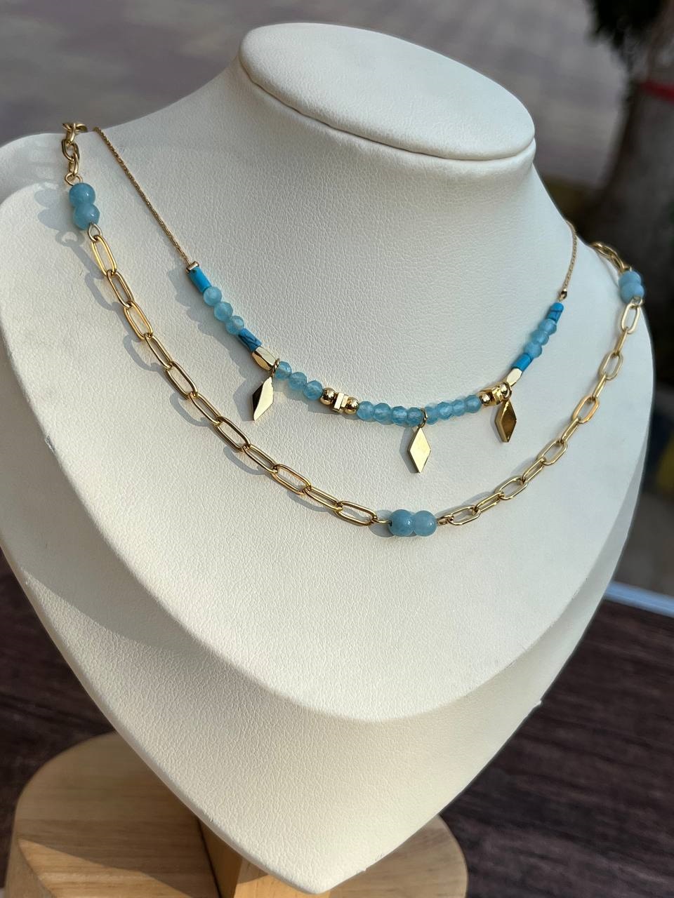 blue necklace